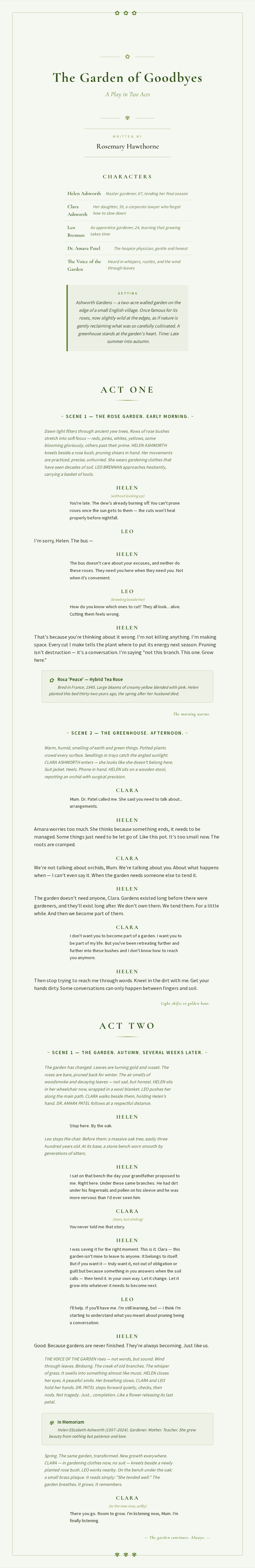 Botanical nature themed play